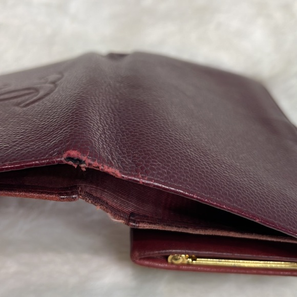 Chanel Raspberry Caviar long bifold wallet with front snap - Picture 7 of 15